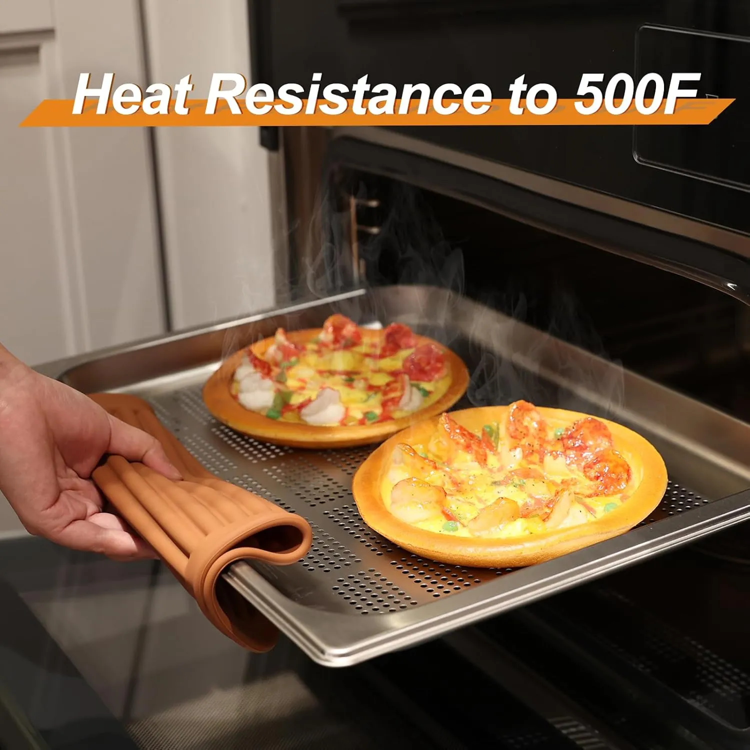 joyhalo 4 Pack Trivets for Hot Dishes - Hot Pads for Kitchen 9'' x 12'', Silicone Trivets for Hot Pots and Pans, Hot Plates to Protect Table, Quartz Countertops Heat Resistance to 480°F, Brown