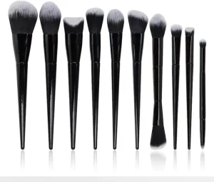 JSEIAJB 10 Pieces of Makeup Brush Set Full Set of Black Powder Eye Shadow Brush Beauty Tools