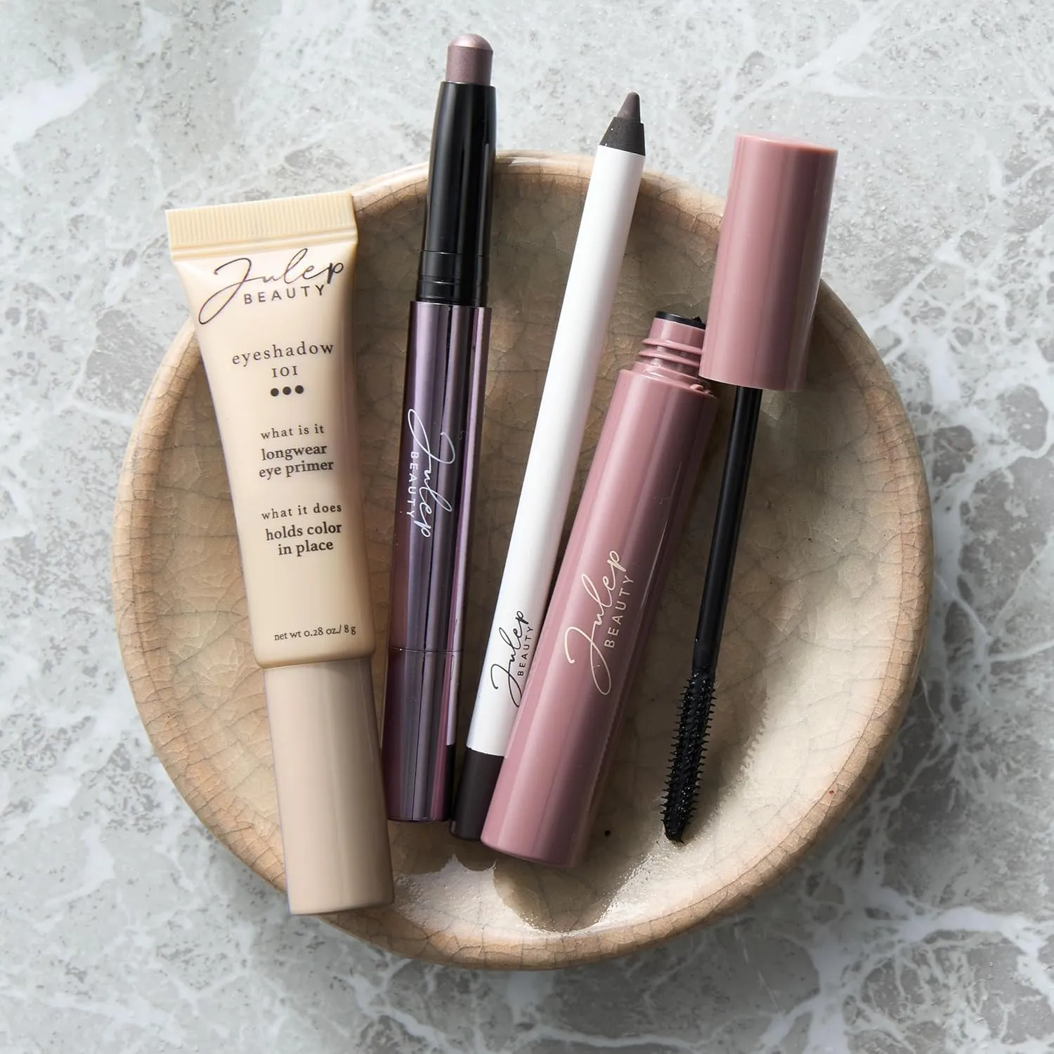 Julep Eyeshadow 101 Crème-to-Powder Waterproof Eyeshadow Stick Duo – Long-Lasting, Crease-Proof, Easy Apply with Built-in Smudger - Desert & Champagne