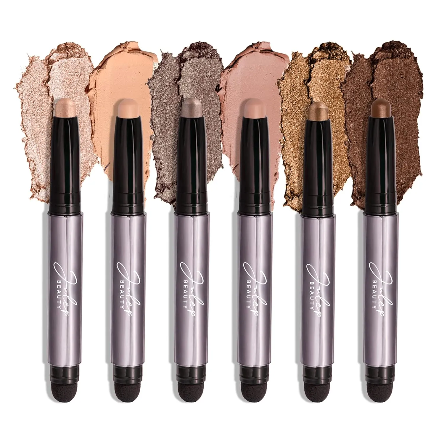 Julep Eyeshadow 101 Neutral Palette Creme-to-Powder 6 Piece Matte & Shimmer Eyeshadow Set, Bold Basics