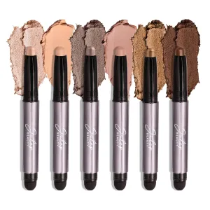 Julep Eyeshadow 101 Neutral Palette Creme-to-Powder 6 Piece Matte & Shimmer Eyeshadow Set, Bold Basics