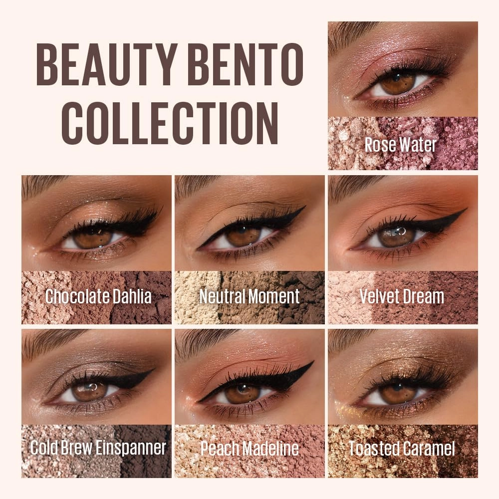 Kaja Beauty Bento Collection - Bouncy Eyeshadow Trio | Burnt Sandy Brown Tones, Travel Size, 13 Velvet Dream, 2019 Allure Best of Beauty Award, 0.03 Oz
