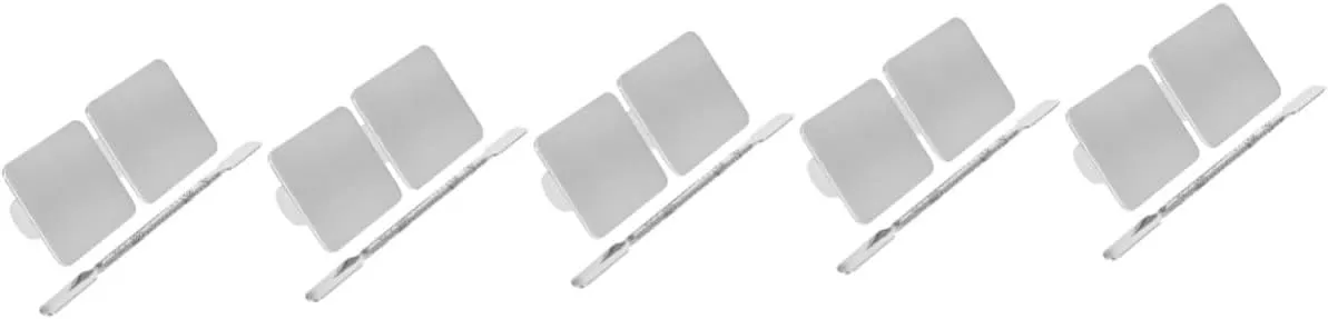 Kisangel 5sets DIY Stainless Steel Makeup Mixing Palette with Spatula Compact Cosmetic Plate for Liquid Foundation Lipstick Eyeshadow Nail Polish Easy to Clean Lightweight Use