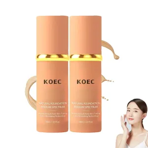 Koec Natural Foundation 4 In 1 - Light Spectrum, Natural Moisturizing Concealer Foundation, Long-Lasting And Waterproof (2PCS)