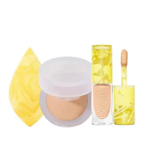 Kosas Mini Cloud Skin Trio - Mini Concealer Tone 04   Mini Setting Powder Comfy   Dual-Ended Blender