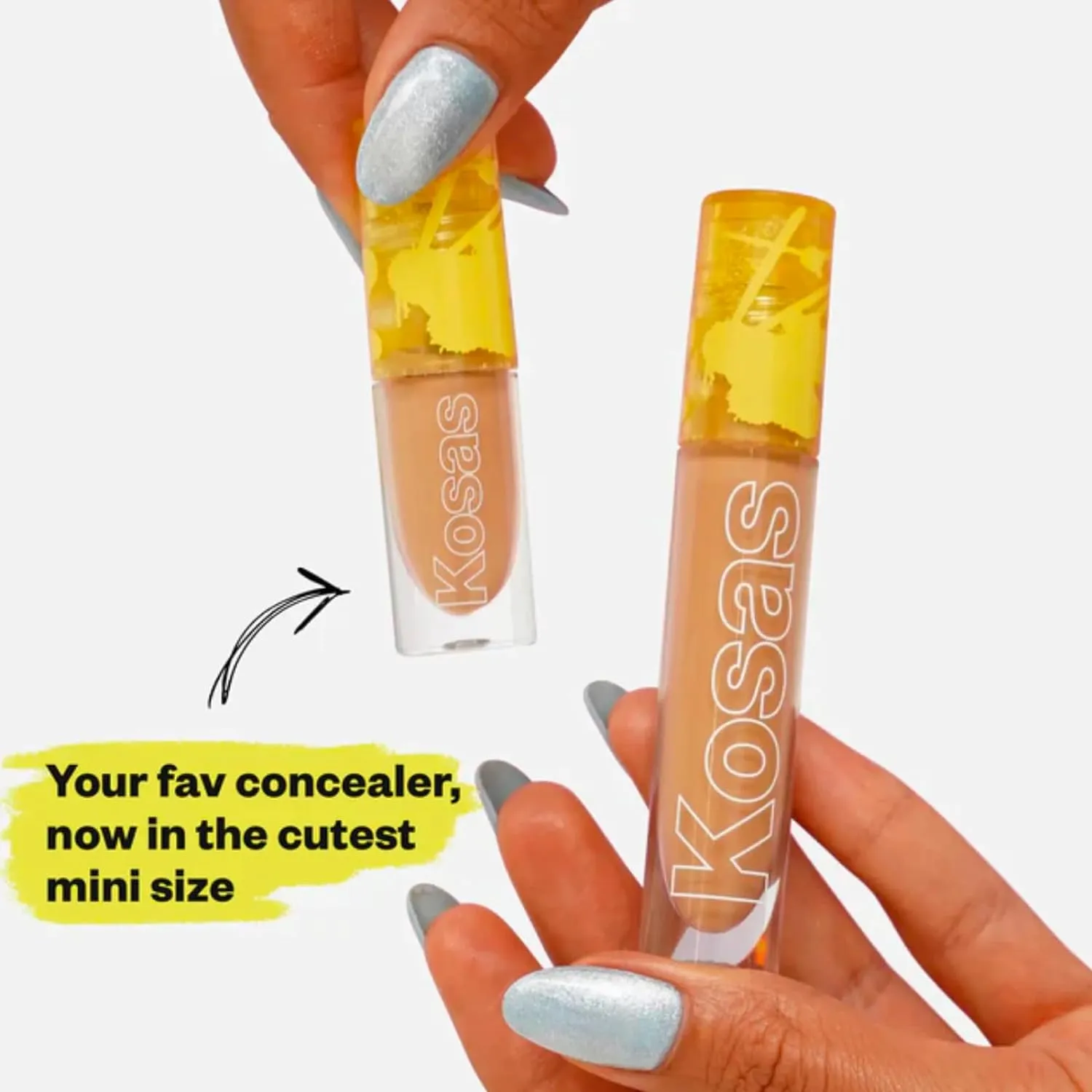 Kosas Mini Revealer Concealer - Medium Coverage Makeup, Conceals Dark Circles Under the Eyes, Dark Spots and Blemishes (Tone 8.7)