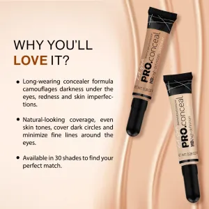 L.A. Girl HD Pro.Conceal, Warm Honey GC982 (Pack of 2)
