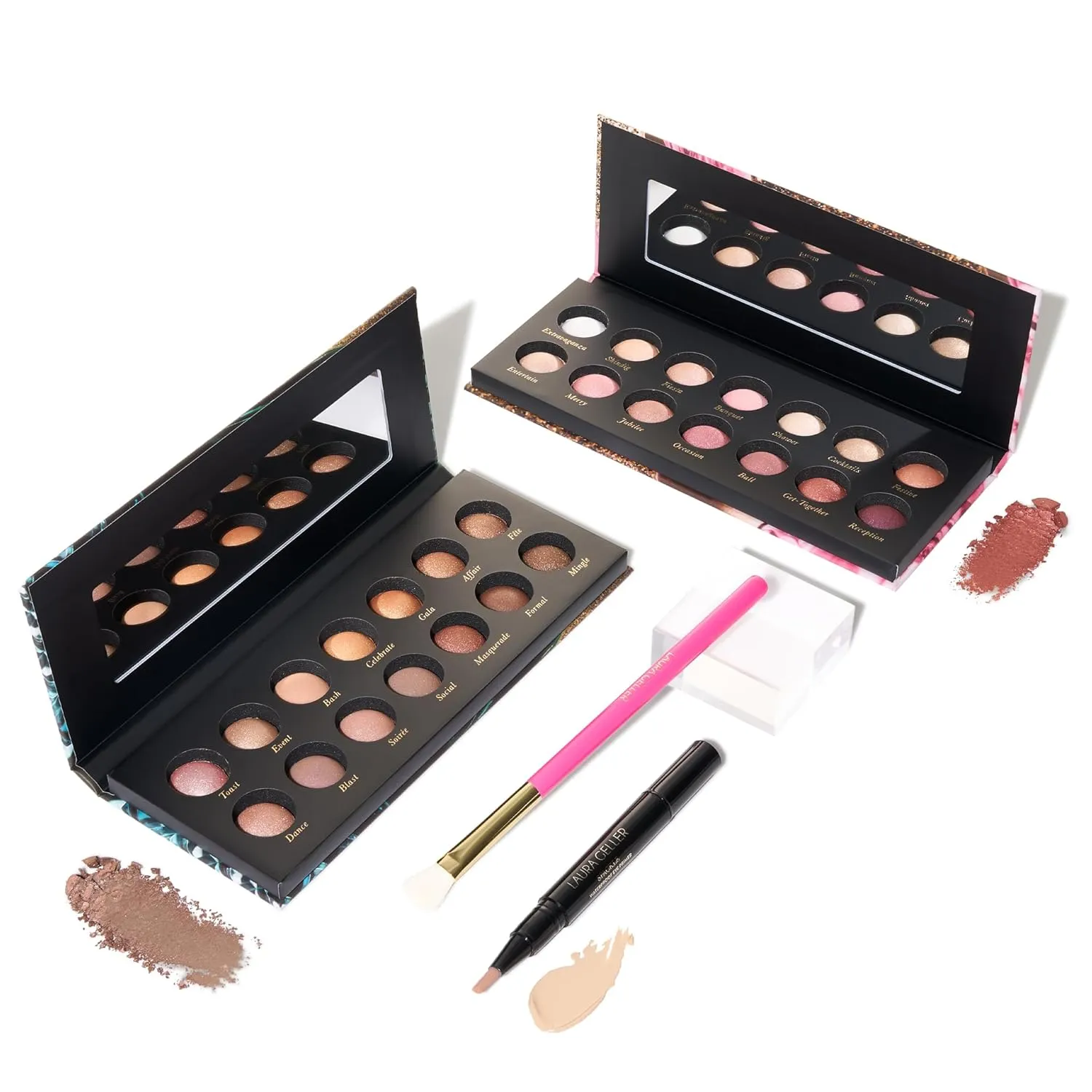 LAURA GELLER NEW YORK The Delectables Kit - Champagne Cheers & Pink Prosecco, All-Over Shadow Brush & Spackle Waterproof Eye Primer