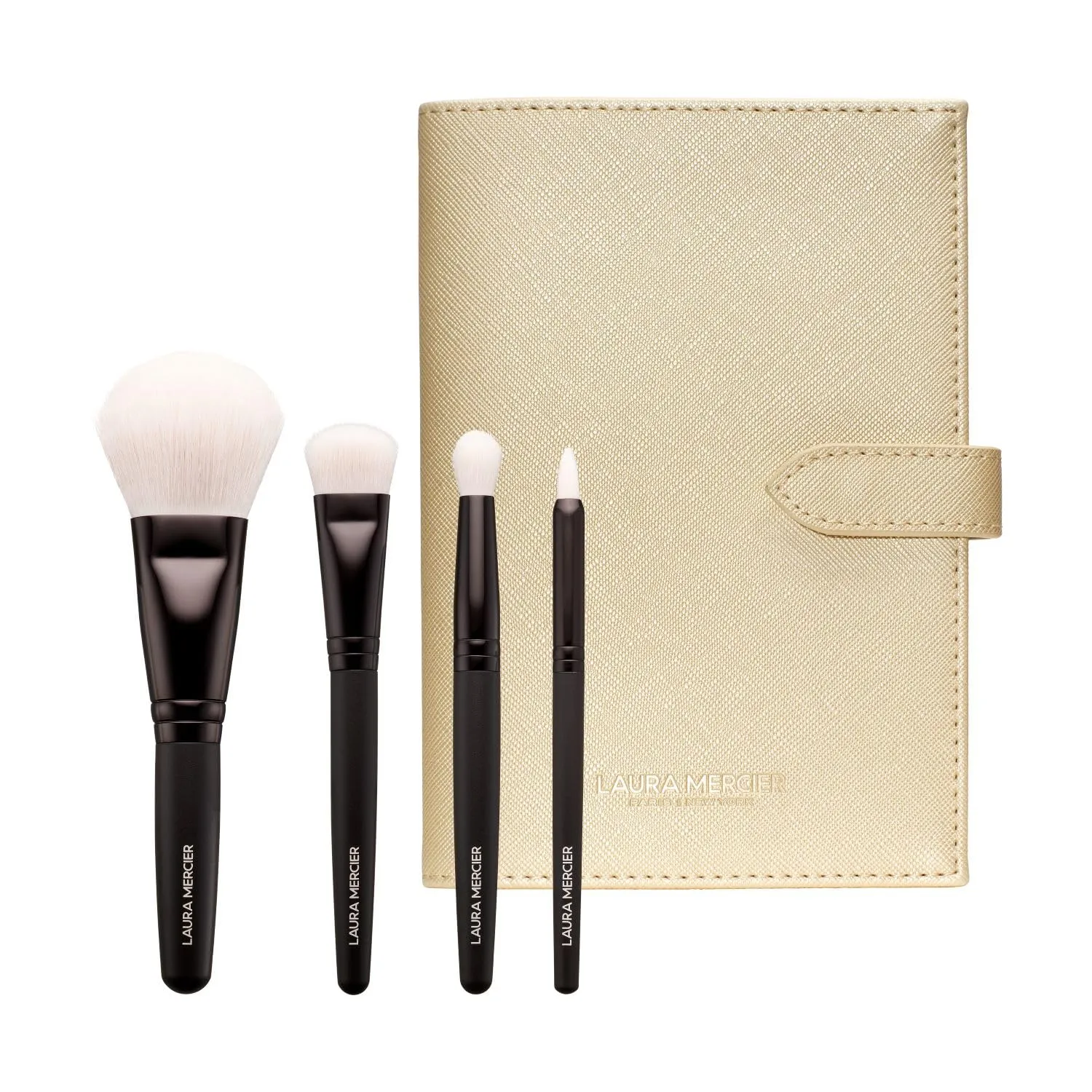 Laura Mercier Eye Makeup Brushes, Made with Synthetic Fibers, Designed for Expert Application, Use with Eyeshadow, Eyeliner & Concealer, Travel Makeup Brush Set, Mother's Day Gift