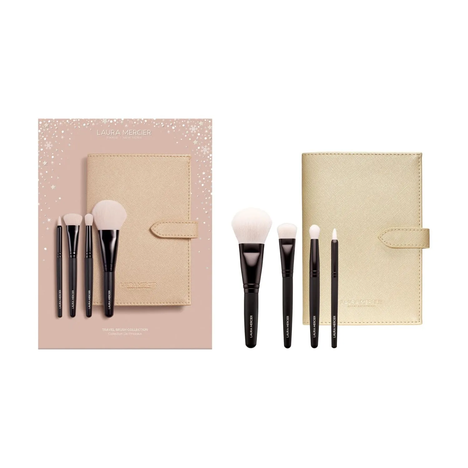 Laura Mercier Eye Makeup Brushes, Made with Synthetic Fibers, Designed for Expert Application, Use with Eyeshadow, Eyeliner & Concealer, Travel Makeup Brush Set, Mother's Day Gift