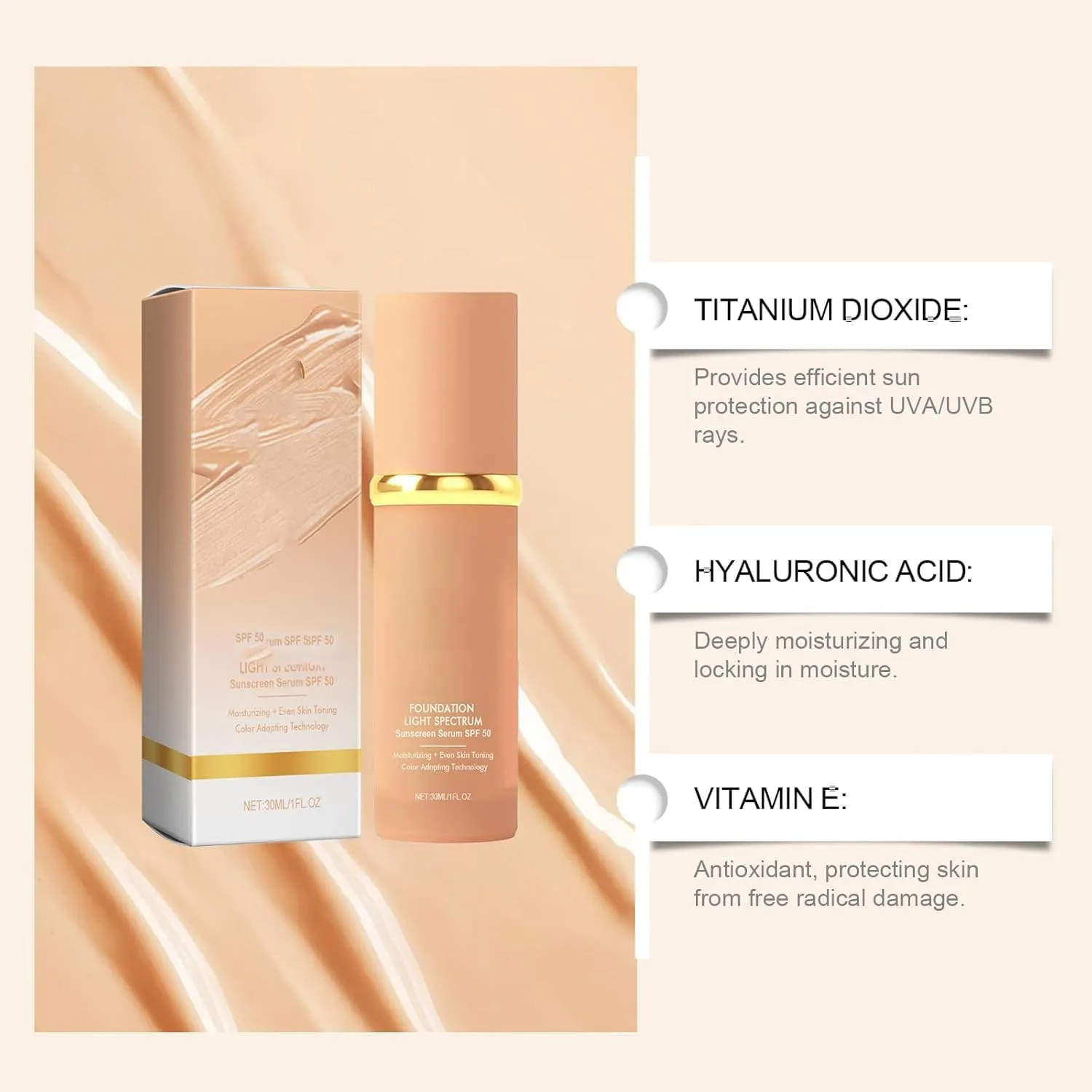 Lereliable 4 in 1 Color Changing Foundation, 4 in 1 Foundation, Hydrating Medium Full Coverage Concealer, Long-Lasting Moisturizing, Waterproof (2PCS)
