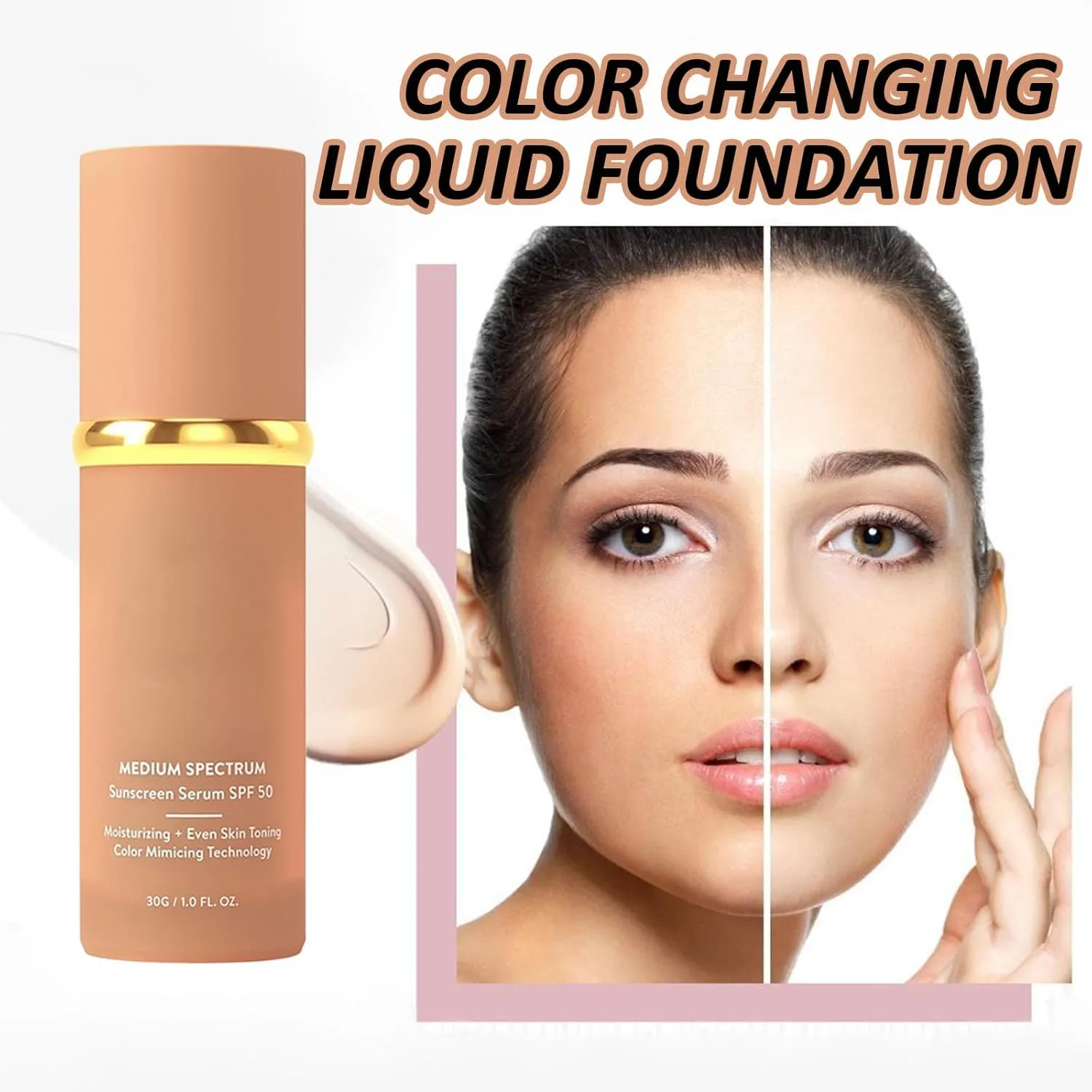 Lereliable 4 In 1 Color Changing Foundation, Vivianrhodes Match One, Lereliable Neutral Medium 4 In 1 Color Changing Foundation, Full Coverage Concealer, Hydrating Longwearing & Waterproof (2 Bottle)