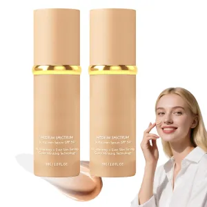 Lereliable 4 In 1 Color Changing Foundation, Vivianrhodes Match One, Lereliable Neutral Medium 4 In 1 Color Changing Foundation, Full Coverage Concealer, Hydrating Longwearing & Waterproof (2 Bottle)
