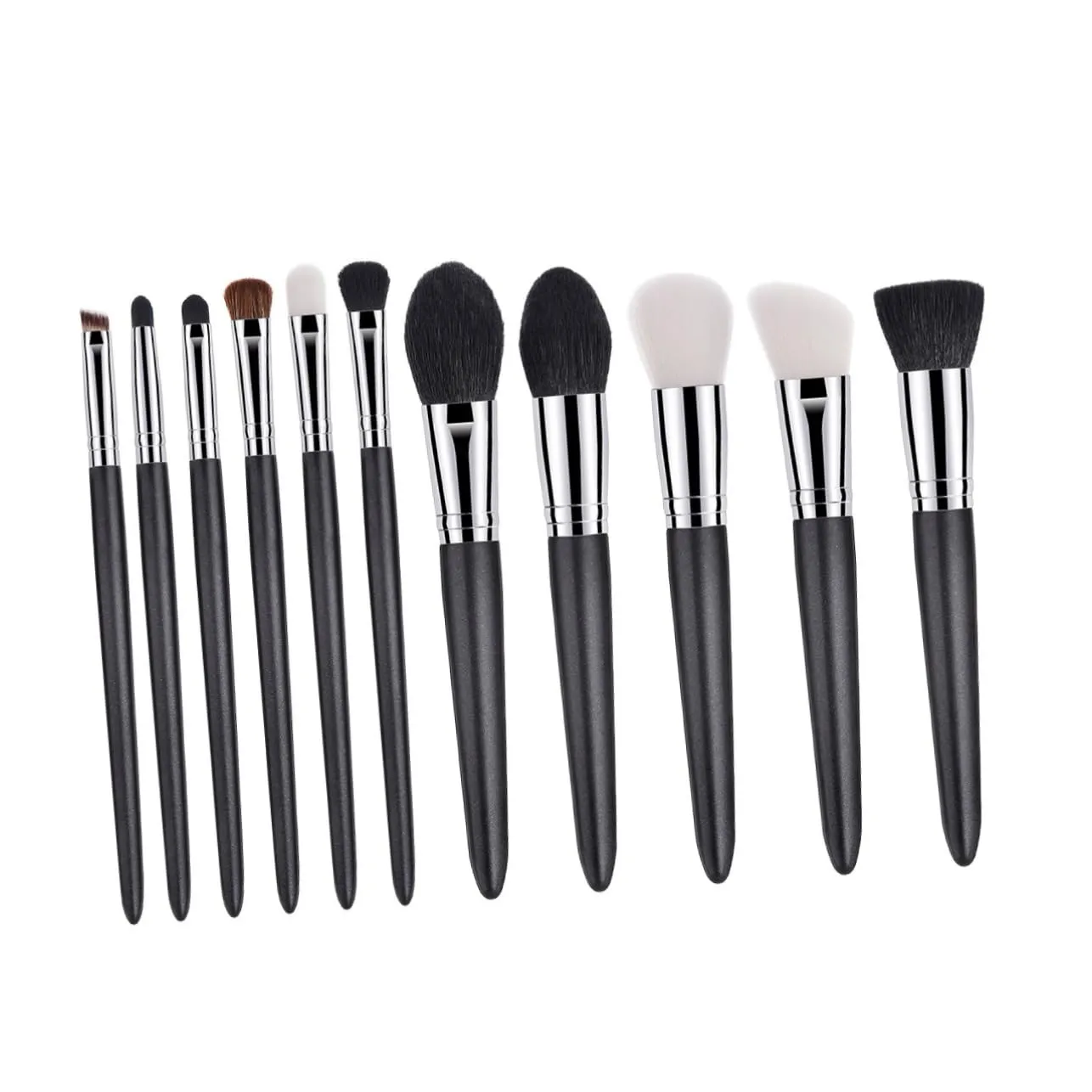 LIFKOME 11 Pcs Makeup Brush Set Professional Goat Hair Makeup Brushes Eye Shadow Blush Eyebrow Concealer Face Powder Wooden Handle Portable for Travel