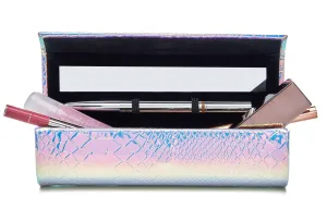 Lipstick Case with Mirror, Portable Makeup Case Holds 2 Lip Colors, Liners & Touch-Up Essentials, Double Lipstick Lip Gloss Makeup Case Organizer Compact Mirror. Luxe Gift Box
