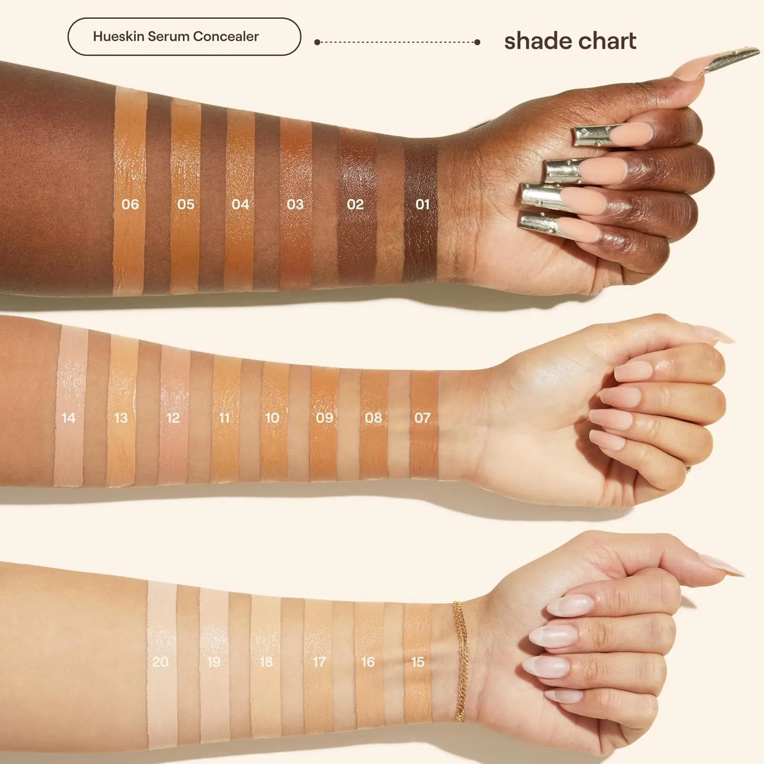 Live Tinted Hueskin Serum Concealer - Medium-to-Full Coverage Concealer with Niacinamide, & Hyaluronic Acid for Dark Circles, Fine Lines & Wrinkles, Buildable Long-Lasting Formula, 0.35 oz - Shade 4