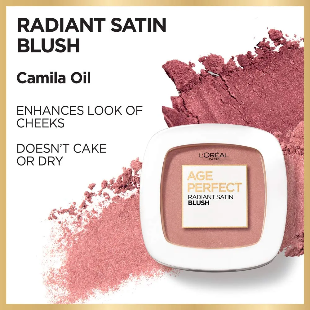 L’Oréal Paris Age Perfect Radiant Satin Blush with Camellia Oil, Berry