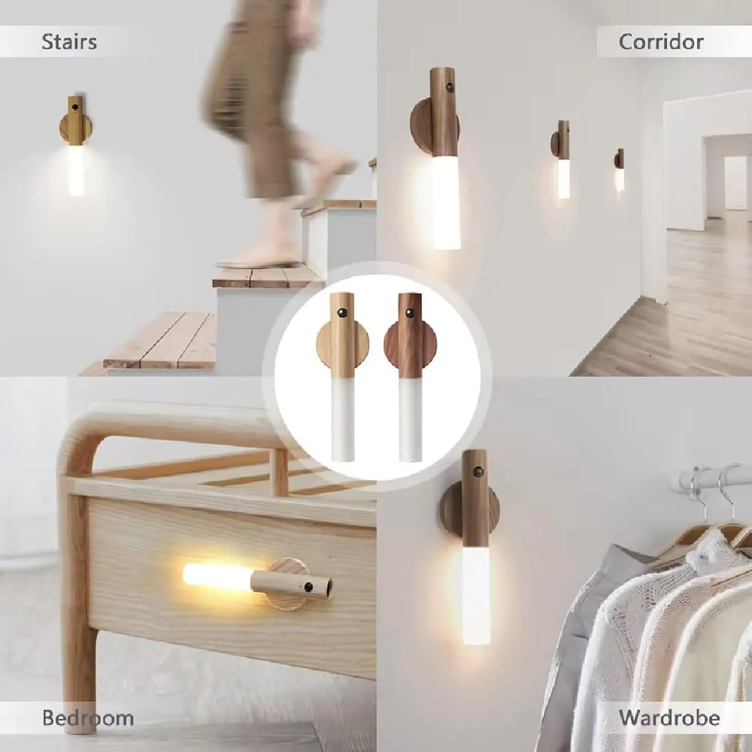 Lumee Light, Lumee Lights Sconces, Lumee Light Motion Sensor Led Lights, Rechargeable Sconces Magnetic Wall Lights Wireless Stairway Lights Portable Hallway Light for Bedroom Stair (Dark Brown*2)