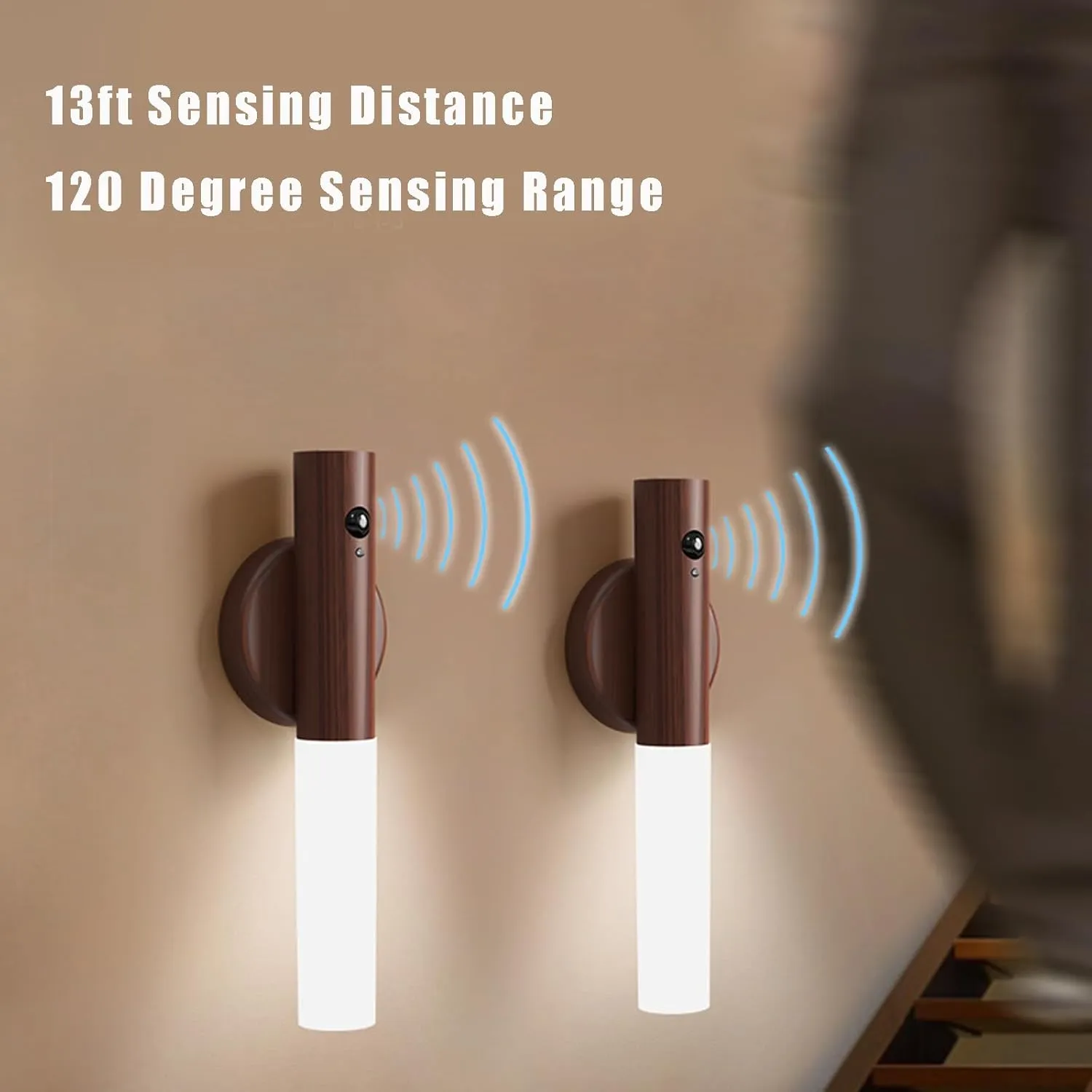 Lumee Light, Lumee Lights Sconces, Lumee Light Motion Sensor Led Lights, Rechargeable Sconces Magnetic Wall Lights Wireless Stairway Lights Portable Hallway Light for Bedroom Stair (Dark Brown*2)