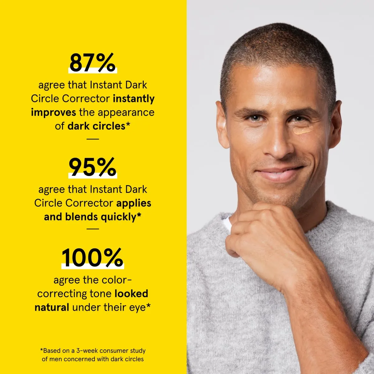 Lumin Instant Dark Circle Corrector for Men (Not A Concealer), Brightens Eyes, Reduce Dark Circles, Puffiness, Under Eye Men Makeup, Men's Eye Cream, Perfect for Medium-Deep Skin Tones, 20mL