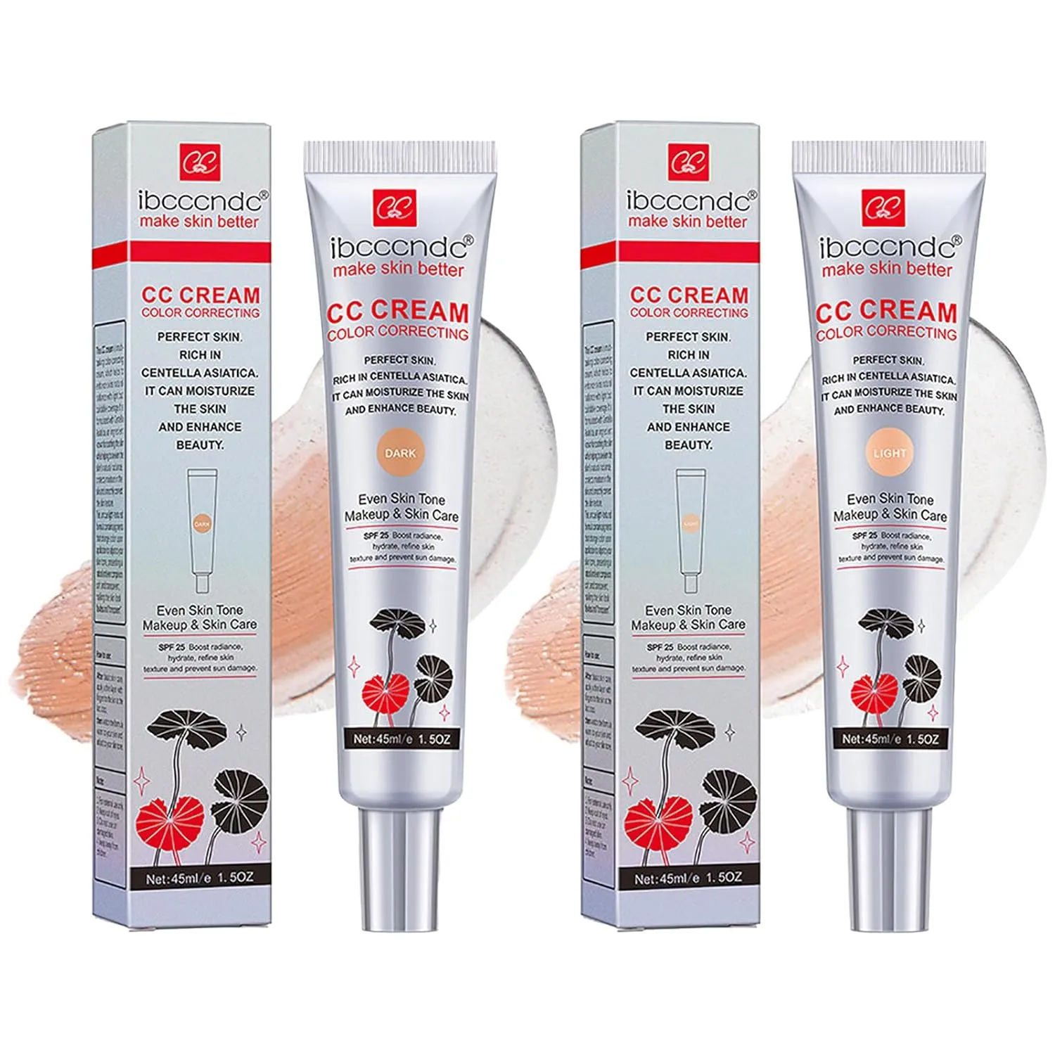 Luminae CC Cream, Korean Color Changing CC Cream, Color Changing Foundation, Foundation Color Changing, Multi-Purpose Pre-Makeup Primer Moisturizing Long-Lasting Facial Concealer (01 02, 1.5oz)