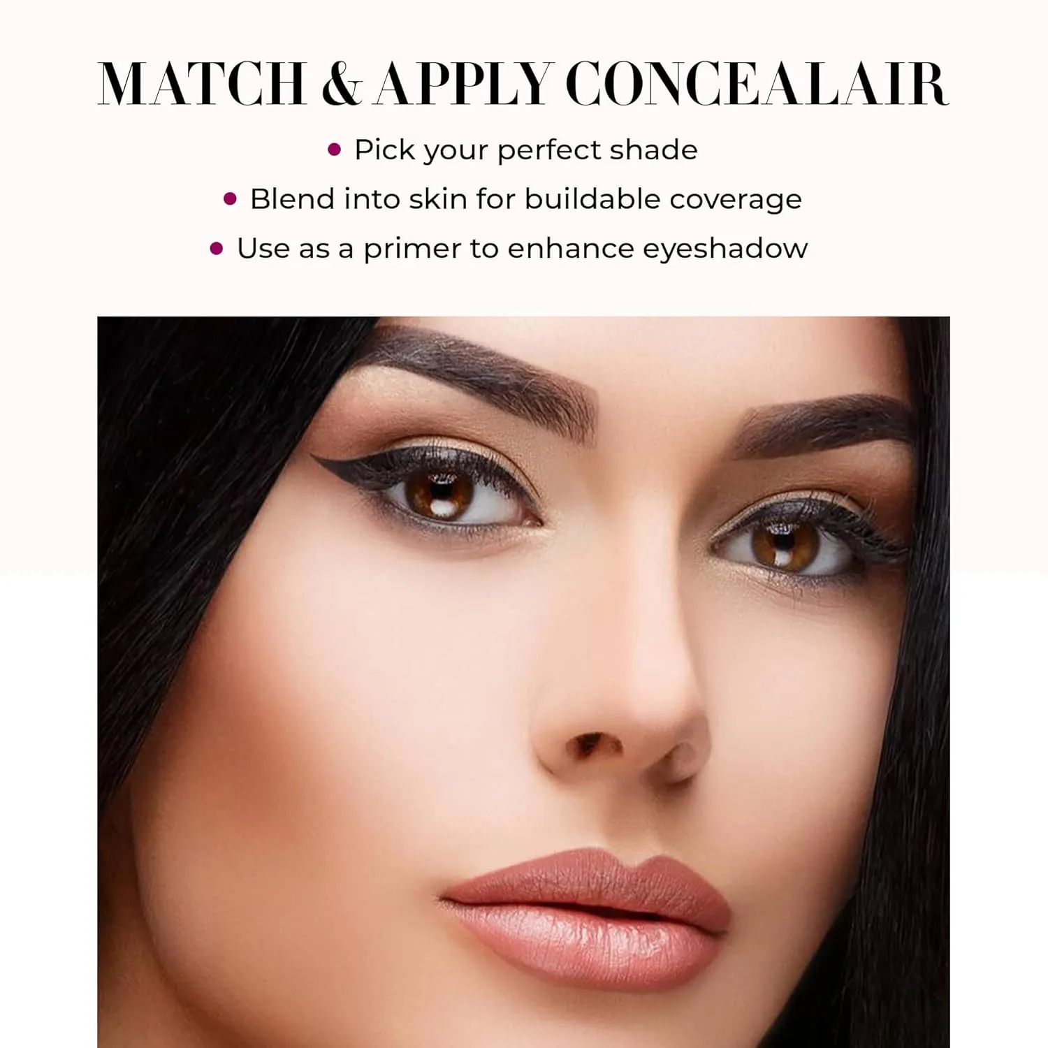 LUMINESS Under Eye Concealer for Dark Circles, ConcealAir (Medium) - Weightless Coverage & Crease-Resistant Makeup Concealer to Even Out Skin Tones & Help Reduce Dark Spots & Blemishes - 0.25 fl oz