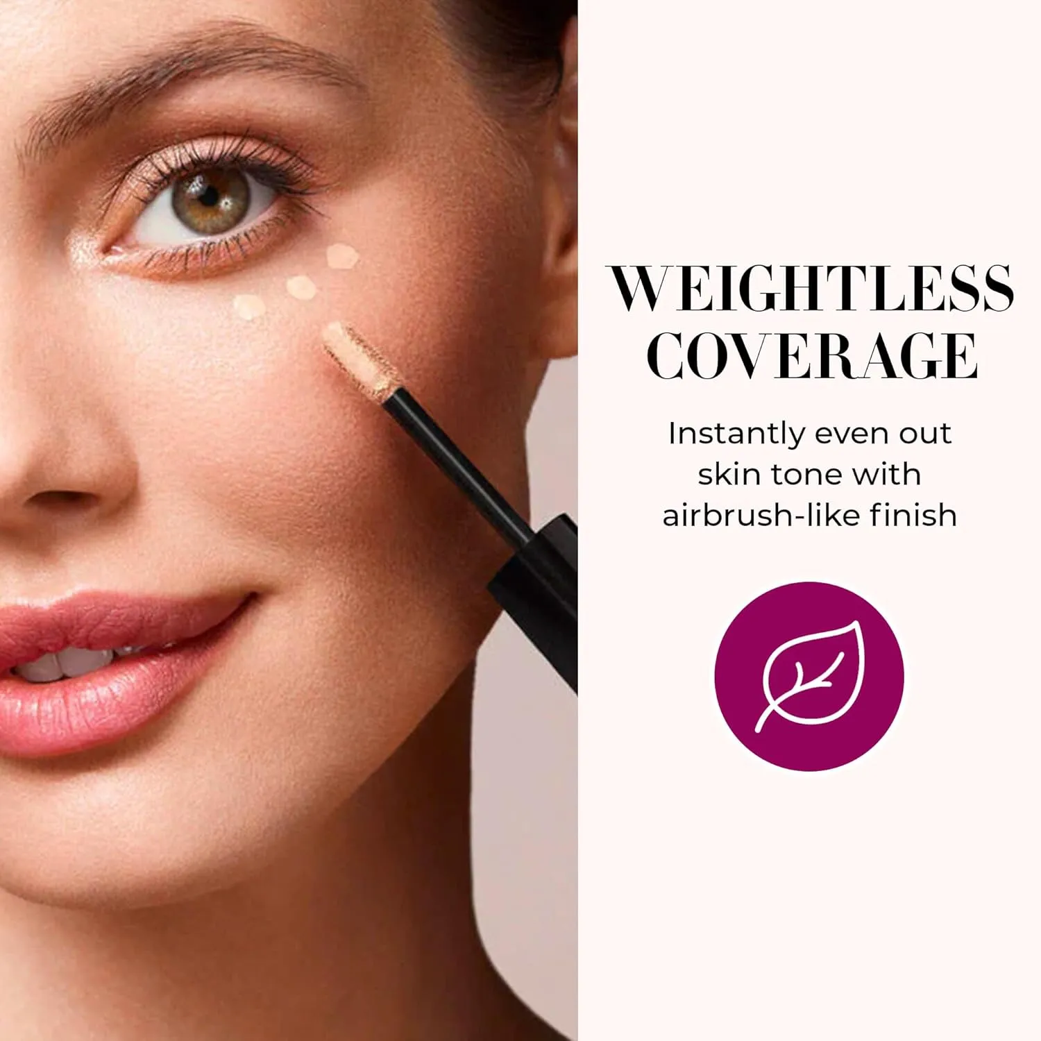 LUMINESS Under Eye Concealer for Dark Circles, ConcealAir (Medium) - Weightless Coverage & Crease-Resistant Makeup Concealer to Even Out Skin Tones & Help Reduce Dark Spots & Blemishes - 0.25 fl oz