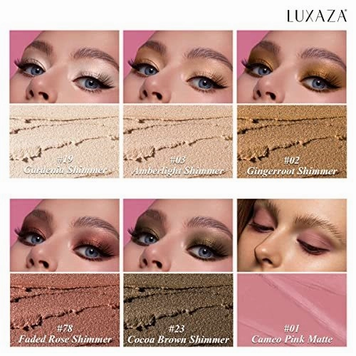 LUXAZA 6PCS Neutral Brown Eyeshadow Stick Set