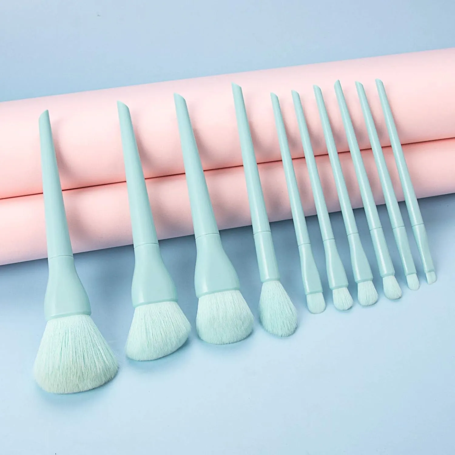 Make Brushes Cosmetic Eyeliner 10PCS Concealer Eyebrow Foundation Up Brush Makeup Products (Color : Blue, Size : One Size)