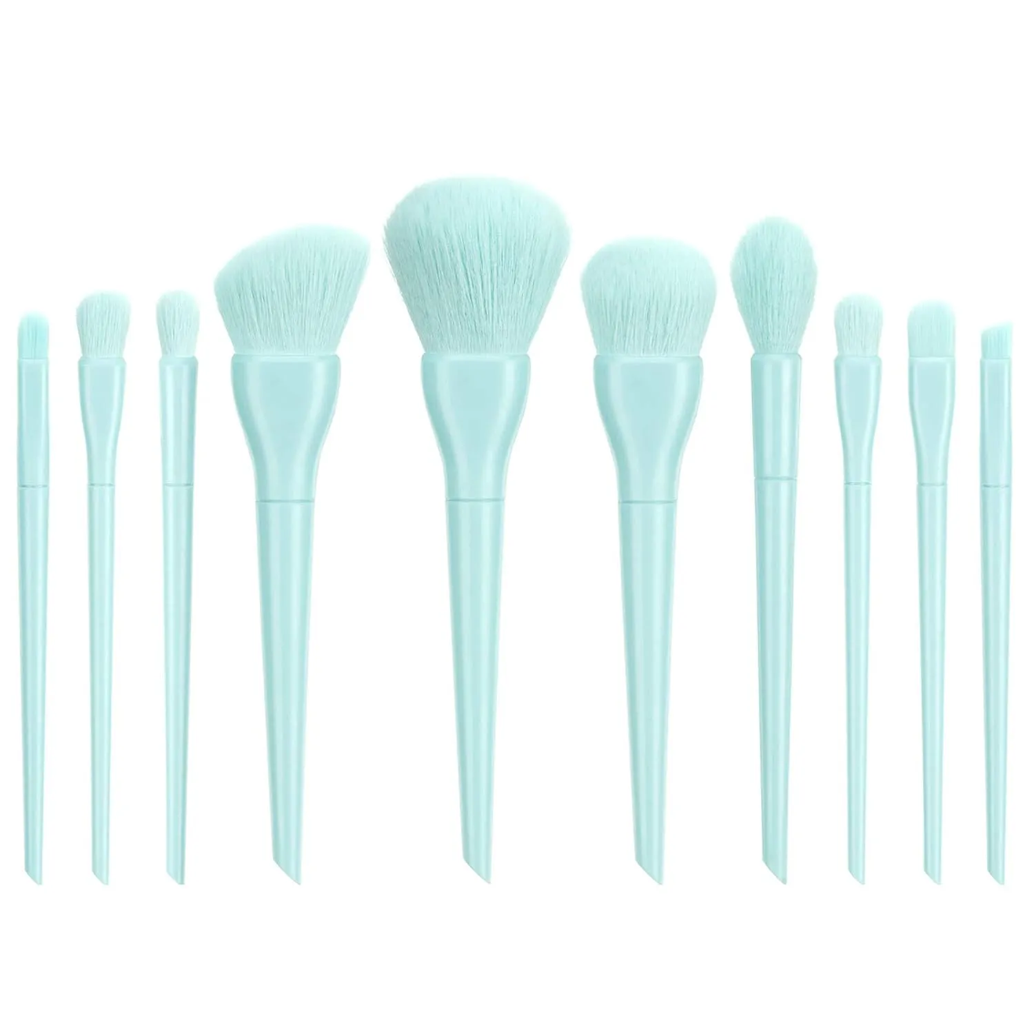 Make Brushes Cosmetic Eyeliner 10PCS Concealer Eyebrow Foundation Up Brush Makeup Products (Color : Blue, Size : One Size)