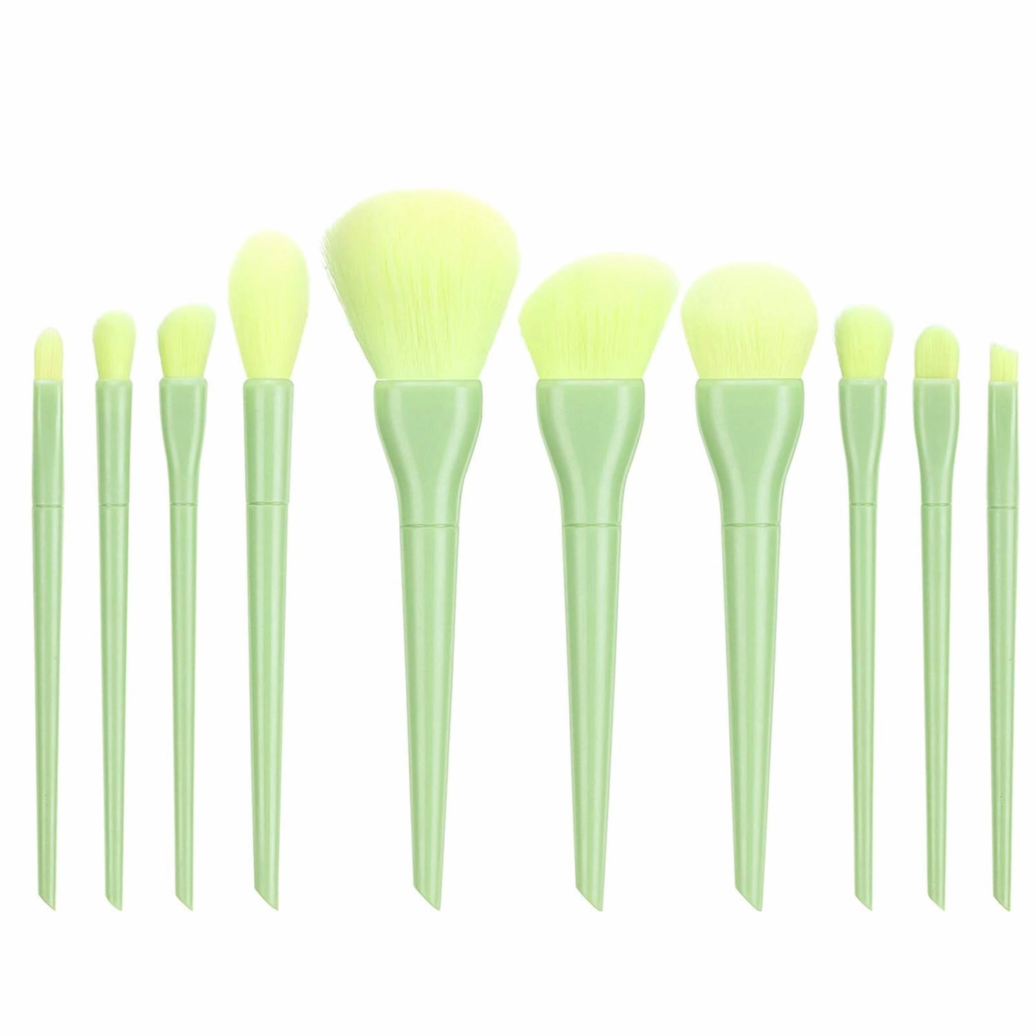 Make Brushes Cosmetic Eyeliner 10PCS Concealer Eyebrow Foundation Up Brush Makeup Products (Color : Green, Size : One Size)