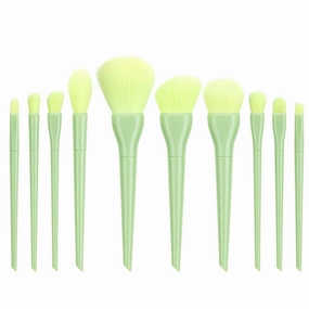 Make Brushes Cosmetic Eyeliner 10PCS Concealer Eyebrow Foundation Up Brush Makeup Products (Color : Green, Size : One Size)
