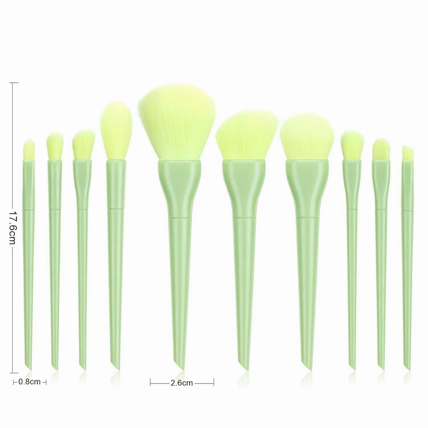 Make Brushes Cosmetic Eyeliner 10PCS Concealer Eyebrow Foundation Up Brush Makeup Products (Color : Green, Size : One Size)