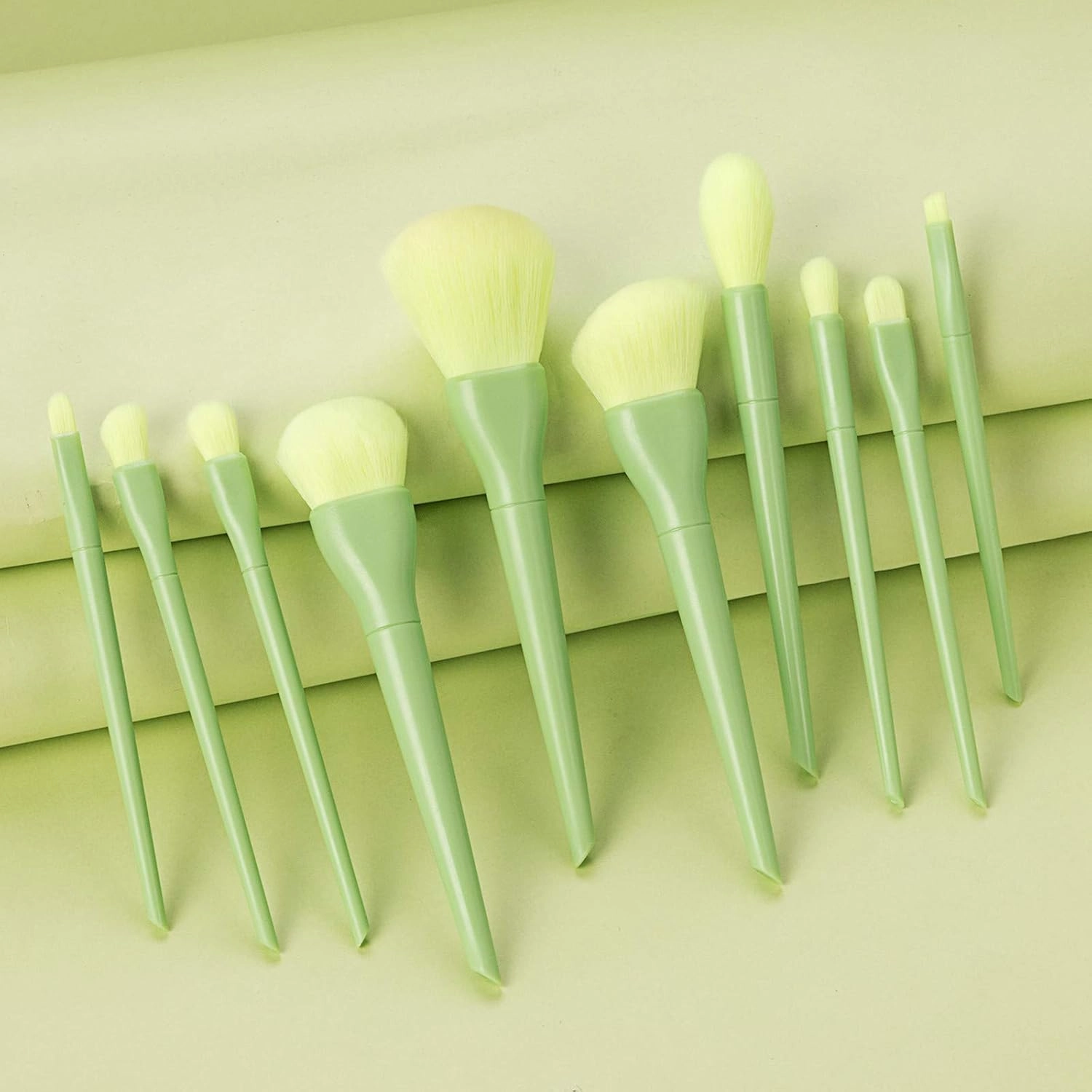 Make Brushes Cosmetic Eyeliner 10PCS Concealer Eyebrow Foundation Up Brush Makeup Products (Color : Green, Size : One Size)