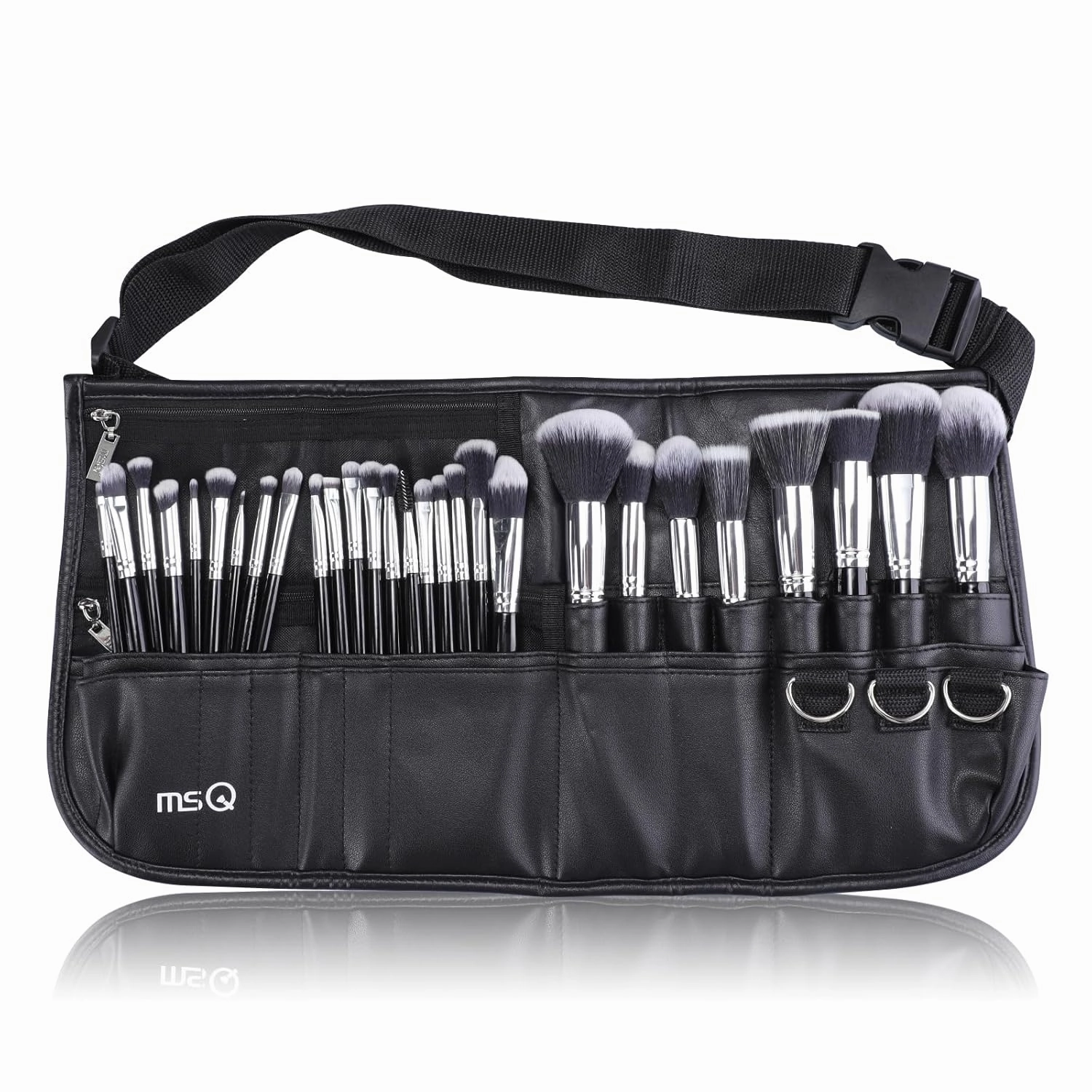 Make up Brushes set 29pcs MSQ Professional Cosmetics Brushes with Adjustable Belt Makeup Bag Foundation Powder Brush Eye Shadows Brushes Concealer Blending Brushes for Women/Girls/Artists/Holiday gift