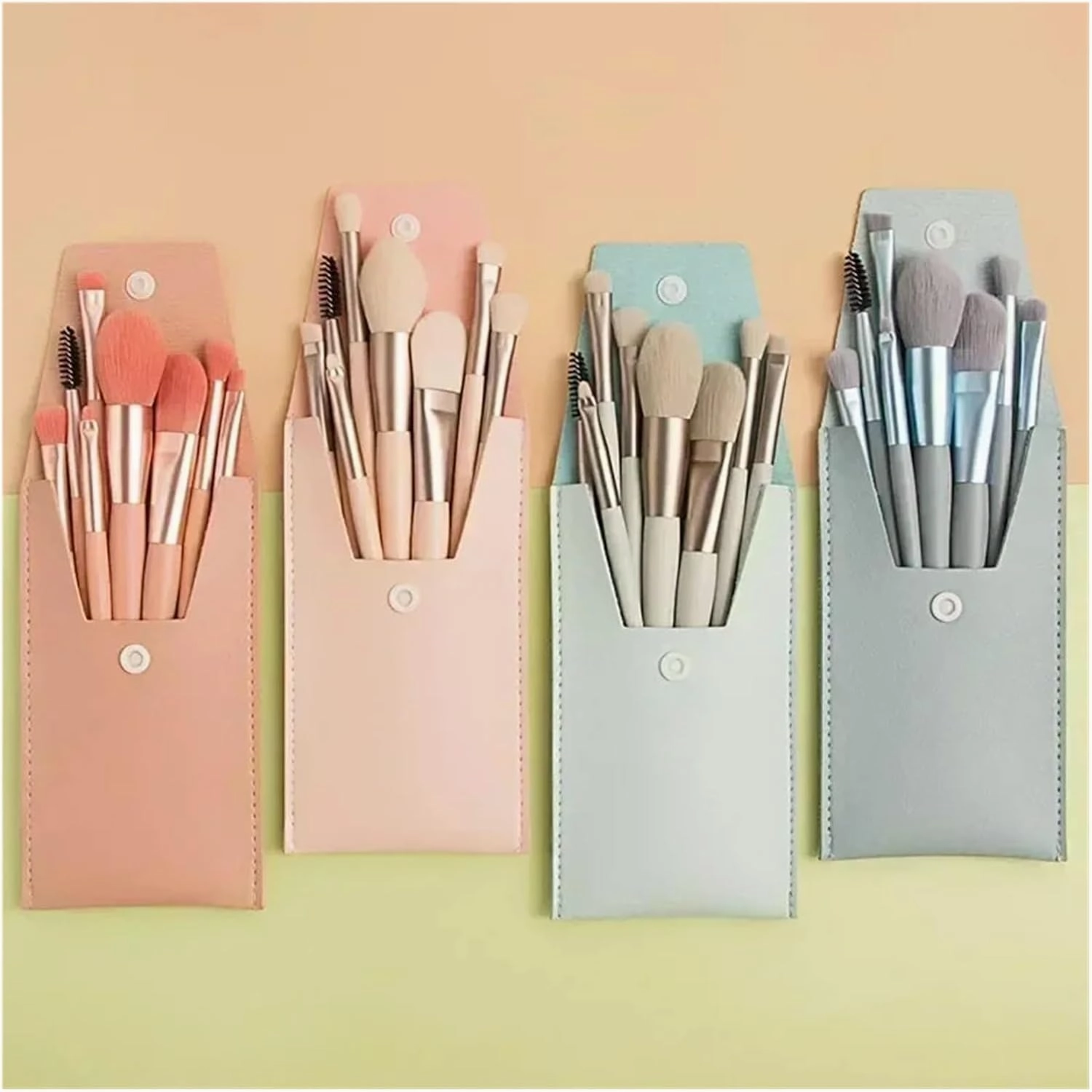 Make Up Brushes Set Cosmetic Powder Eye Shadow Foundation Blush Blending Concealer Professional Beauty Tool 8pcs(Green Bag)