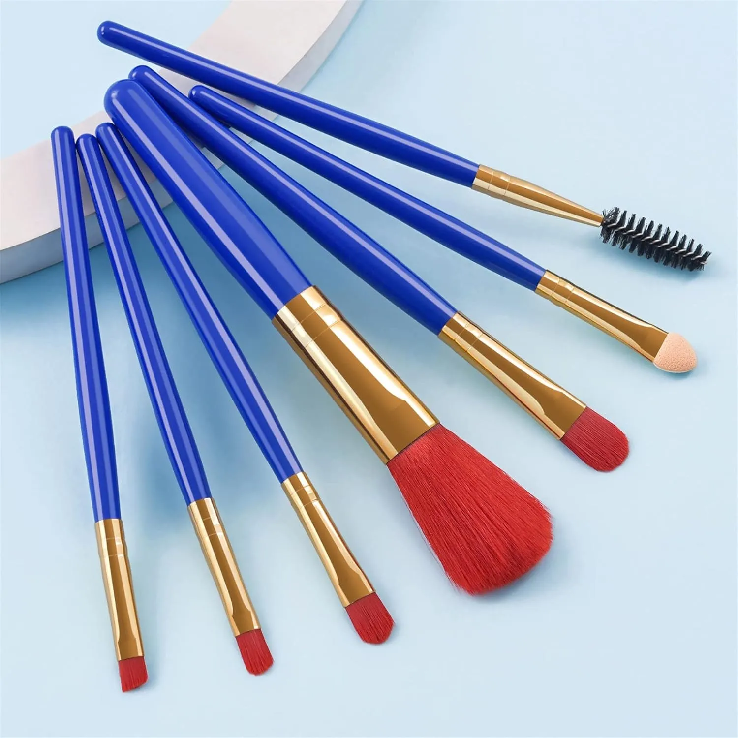 Makeup Brush Advanced Synthetic Concealer Foundation Powder Eyeshadow Makeup Brush Cosmetics Eyebrow Eyeshadow Powder Lip Gloss Brush 7Pack Two Faced(Color:A)