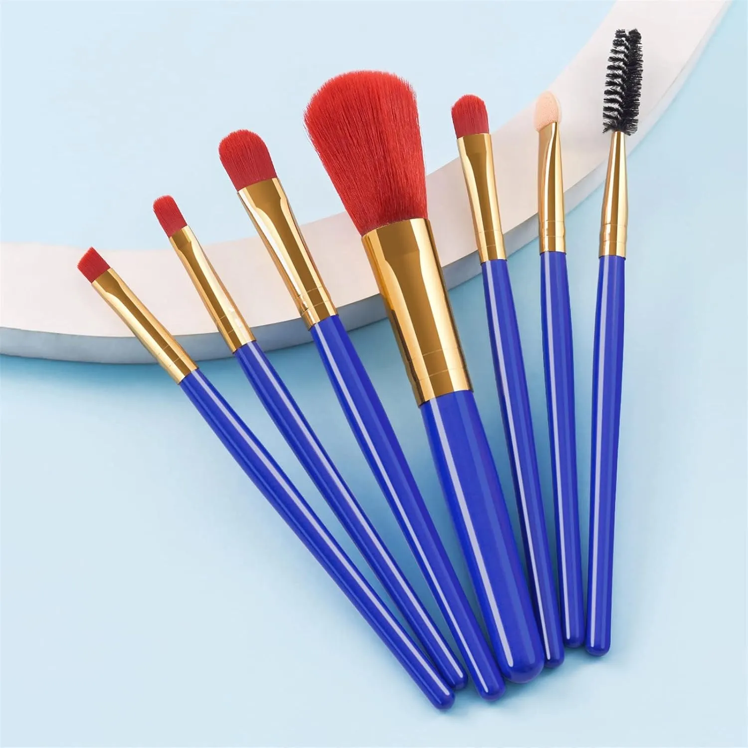 Makeup Brush Advanced Synthetic Concealer Foundation Powder Eyeshadow Makeup Brush Cosmetics Eyebrow Eyeshadow Powder Lip Gloss Brush 7Pack Two Faced(Color:A)