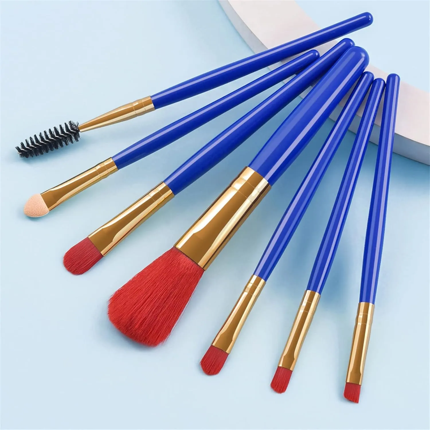 Makeup Brush Advanced Synthetic Concealer Foundation Powder Eyeshadow Makeup Brush Cosmetics Eyebrow Eyeshadow Powder Lip Gloss Brush 7Pack Two Faced(Color:A)