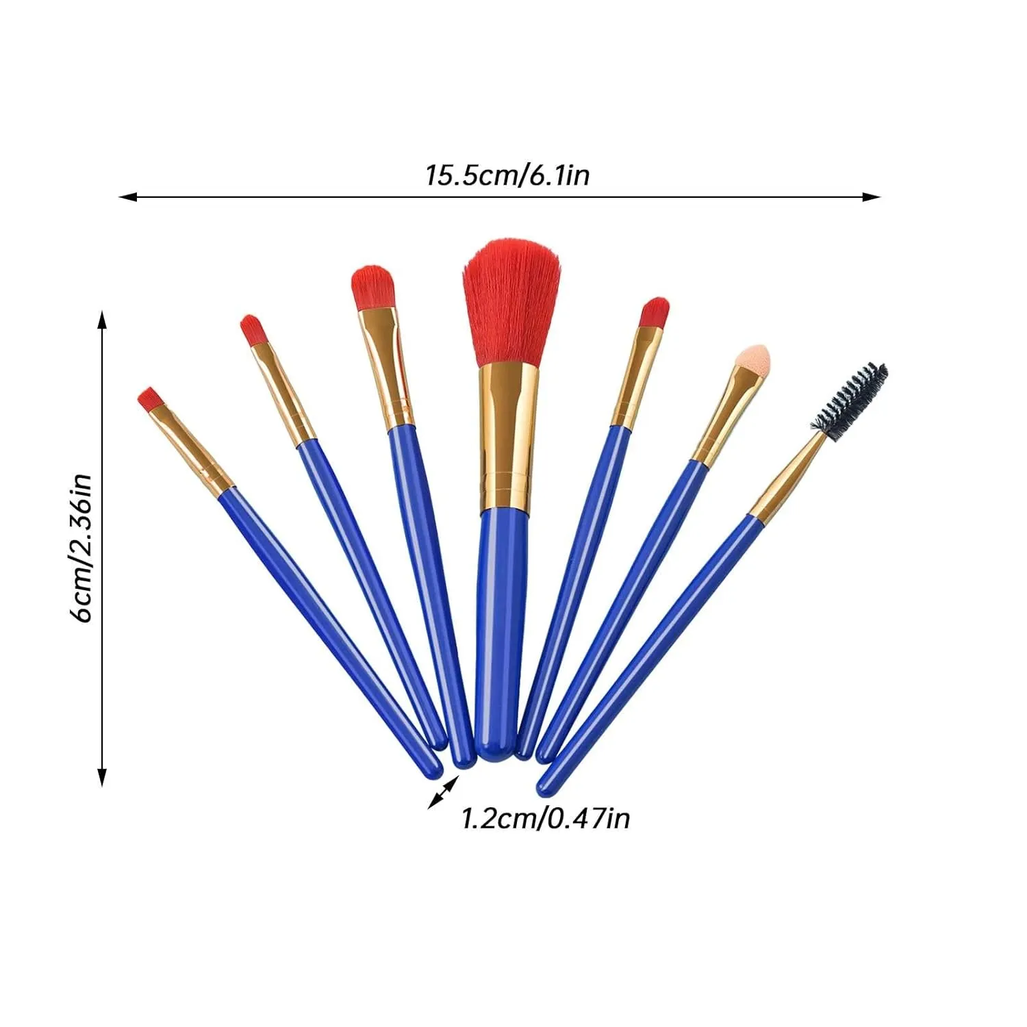 Makeup Brush Advanced Synthetic Concealer Foundation Powder Eyeshadow Makeup Brush Cosmetics Eyebrow Eyeshadow Powder Lip Gloss Brush 7Pack Two Faced(Color:A)