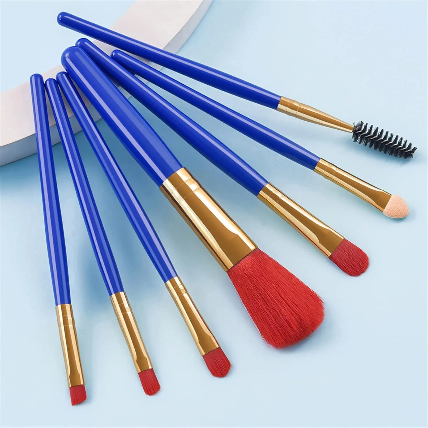 Makeup Brush Advanced Synthetic Concealer Foundation Powder Eyeshadow Makeup Brush Cosmetics Eyebrow Eyeshadow Powder Lip Gloss Brush 7Pack Two Faced(Color:A)