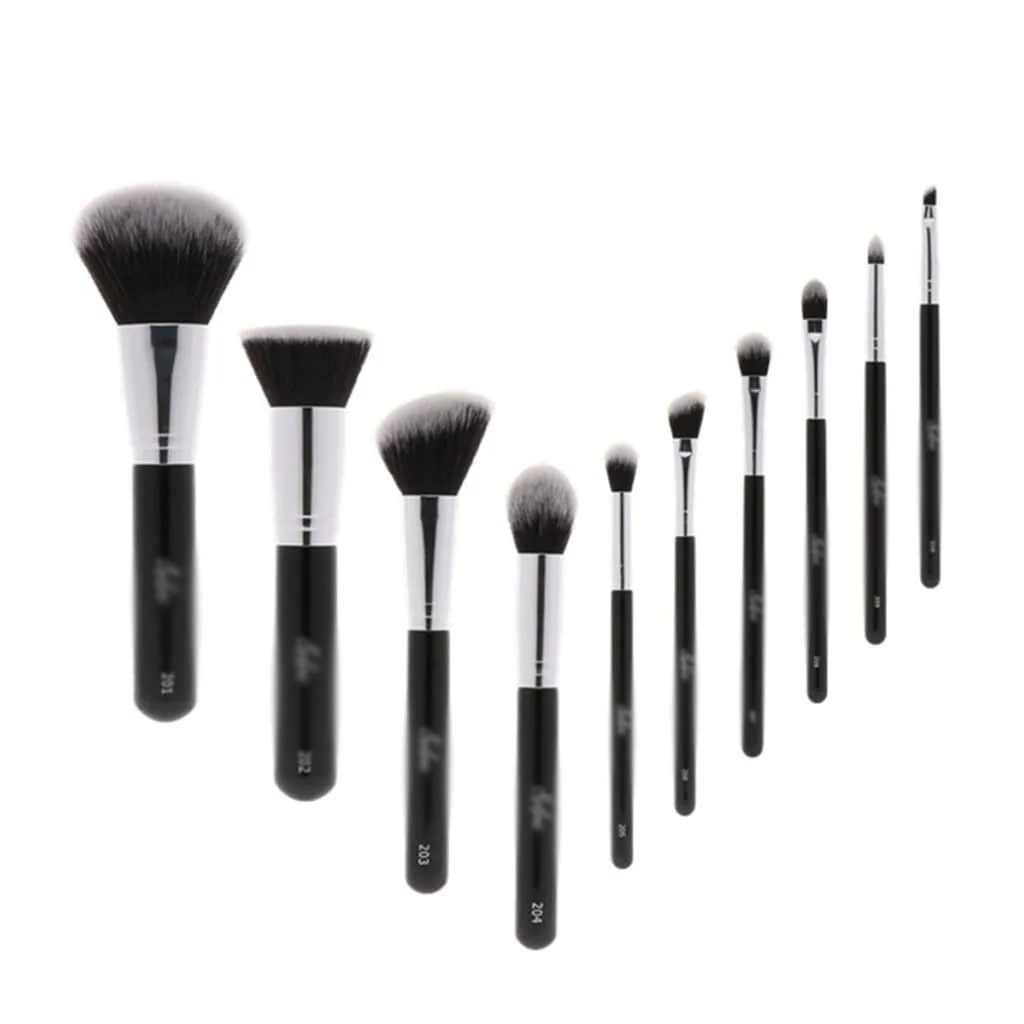 Makeup Brush Set 10PCS Make Up Brush Classic Black Foundation Powder Blush Professional Makeup Brushes