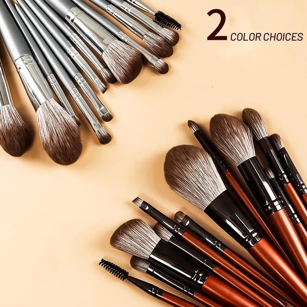 Makeup Brush Set 12pcs Premium Makeup Brushes, Advanced Professional Makeup Kit Eyeshadow Brush Kabuki Brush for Powder Foundation Cosmetic Brsuhes Set with Case Silver Gray