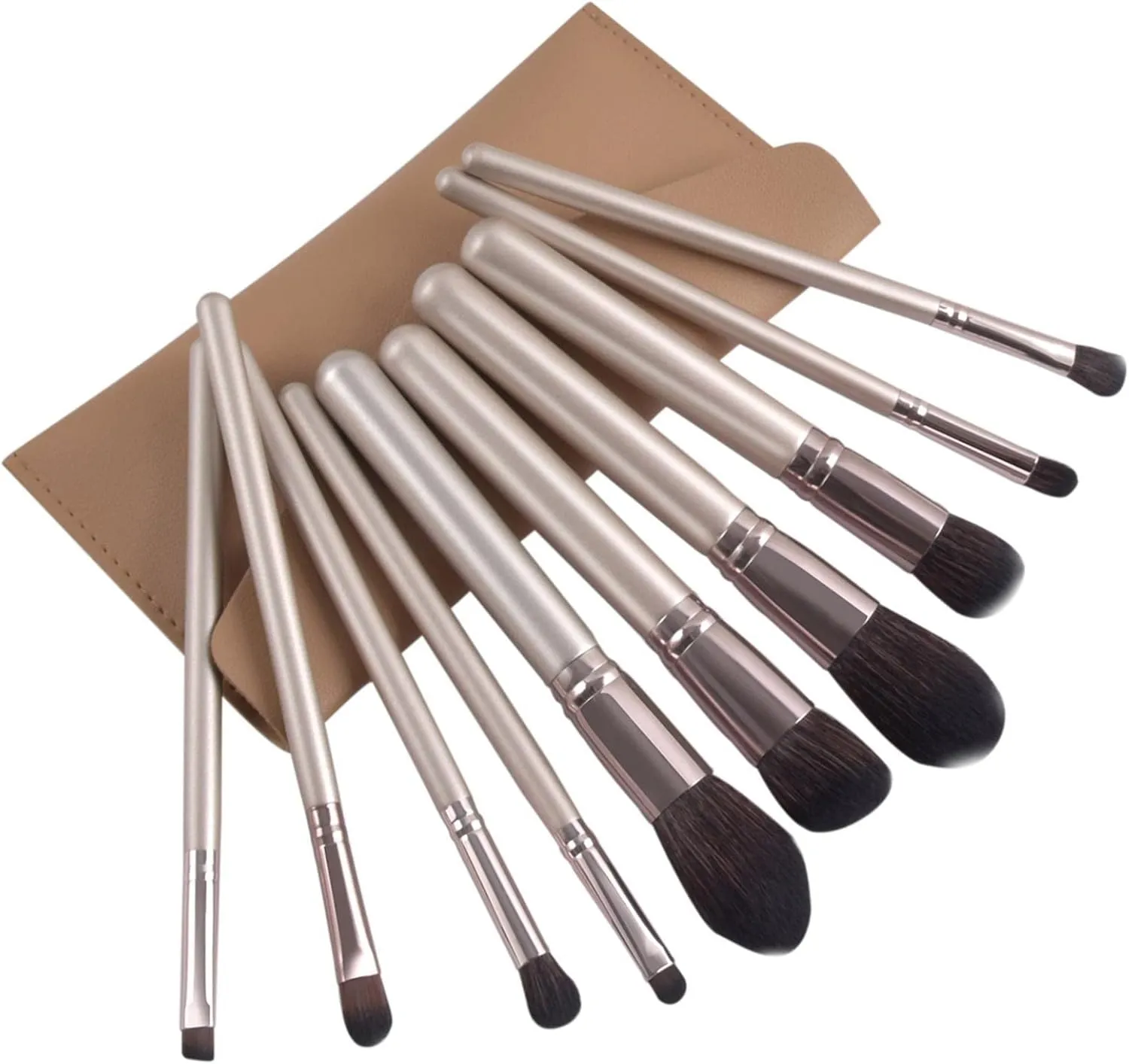 Makeup Brush Set Soft Synthetic Brush Powder Beauty Advanced Makeup Makeup Makeup Set Eyeshadow Brush Portable Foundation Makeup Beginner Brush Set Brush Dip Brush(Champagne Gold)