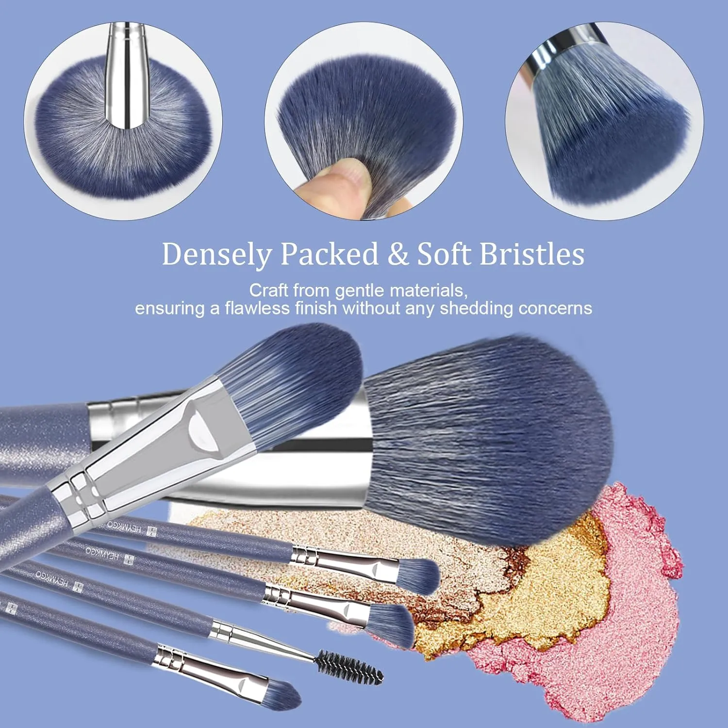 Makeup Brushes, HEYMKGO 16Pcs Makeup Brush Set Professional Synthetic Foundation Blending Blush Face Brushes, Eye Shadows Concealers Powder Brush Kit for Makeup