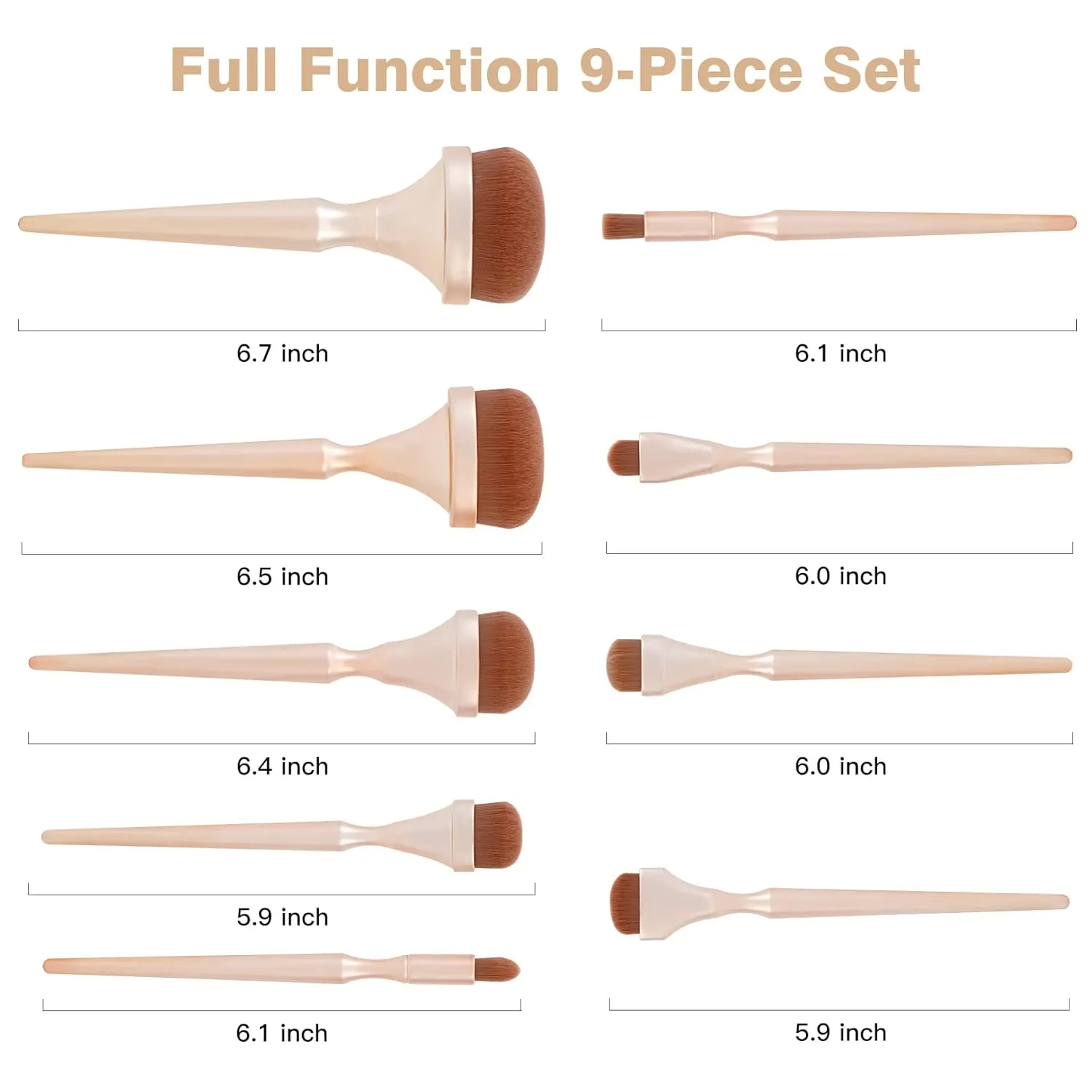 Makeup Brushes Set Makeup Foundation Brush Advanced Foundation Blush Contour Foundation Concealer Eye Shadow Brush Makeup Set (Rose Gold)