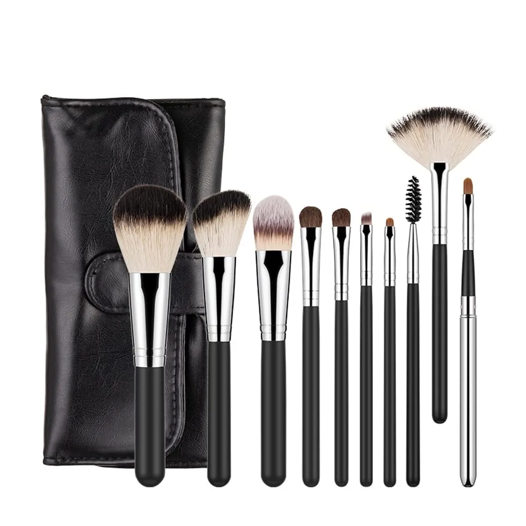 Makeup Brushes Set with Bag Powder Foundation Highlighting Eyeshadow Blending Eye Brow Lip Make Up Tool Brush