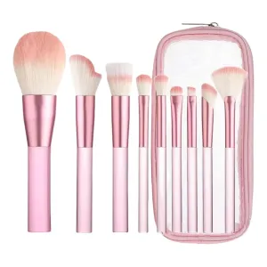 Makeup Brushes with Organizer Bag, 9 Pcs Synthetic Premium Flat Foundation Brush,Powder Contour Concealer Blending Eyeliner Eyeshadow Brush Set,Gifts for Mom
