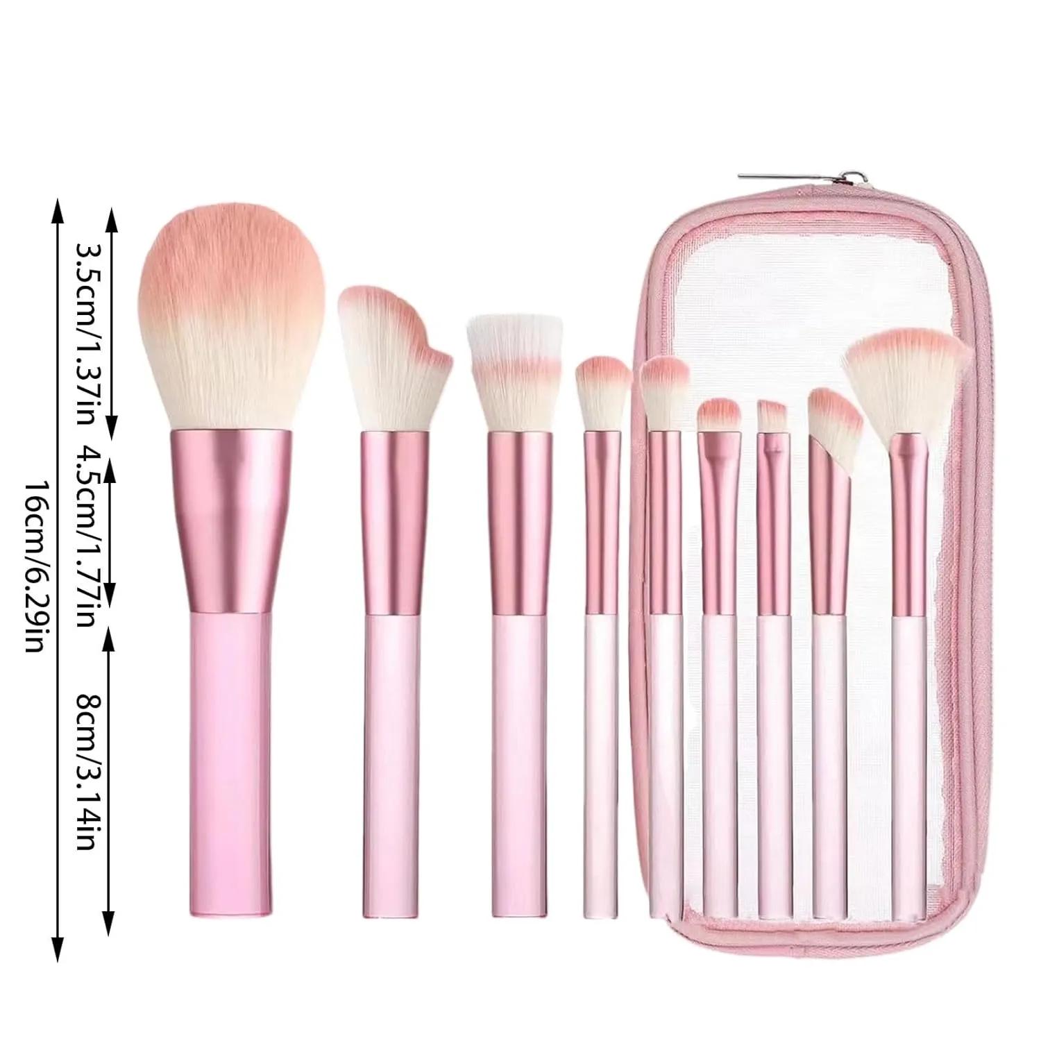 Makeup Brushes with Organizer Bag, 9 Pcs Synthetic Premium Flat Foundation Brush,Powder Contour Concealer Blending Eyeliner Eyeshadow Brush Set,Gifts for Mom
