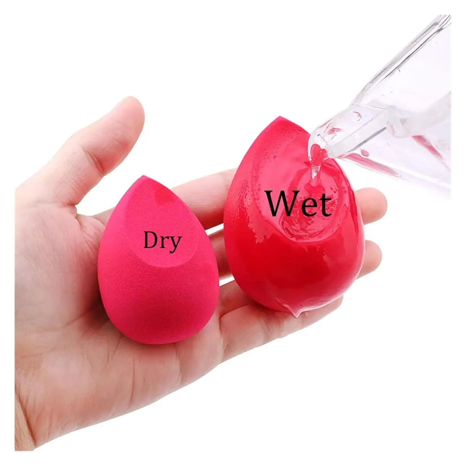 Makeup Sponge Concealer Smooth Cosmetic Powder Puff Cut Shape Foundation Water Drop Bevel Make Up Blender Tool (Color : Red)